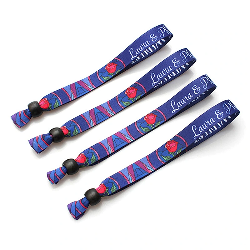 Custom design printed sublimation polyester customized festival fabric wristbands for events