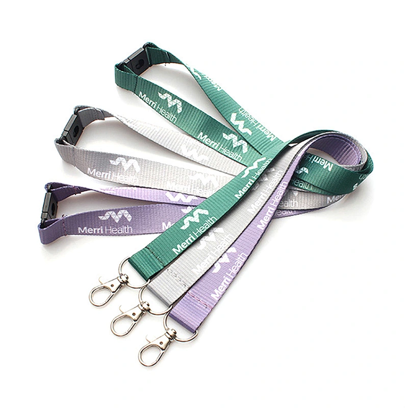 Hot sale high quality custom logo polyester full color printing thin lanyards