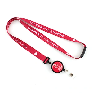 Factory custom polyester retractable badge reel lanyard