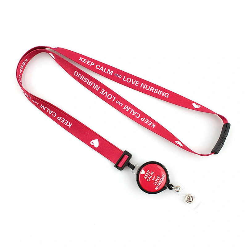 Factory custom polyester retractable badge reel lanyard