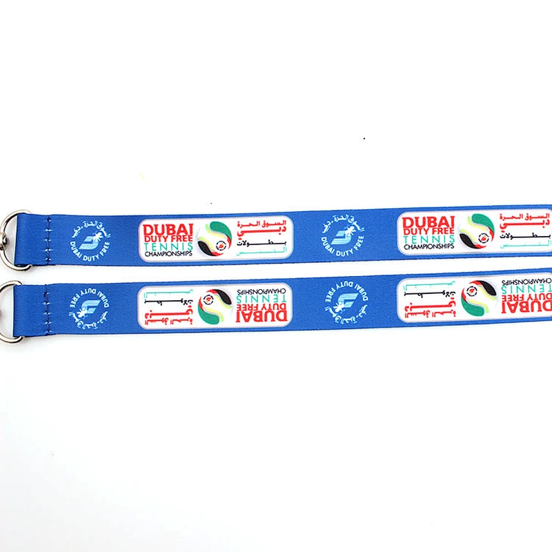Personalized neck strap work id card holder necklace lanyard with double metal hooks