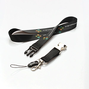 Cheap custom advertising logo polyester neck lanyard with metal breakaway buckle No Minimum Order