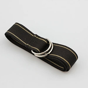Fashion polyester webbing adjustable belt with metal buckle