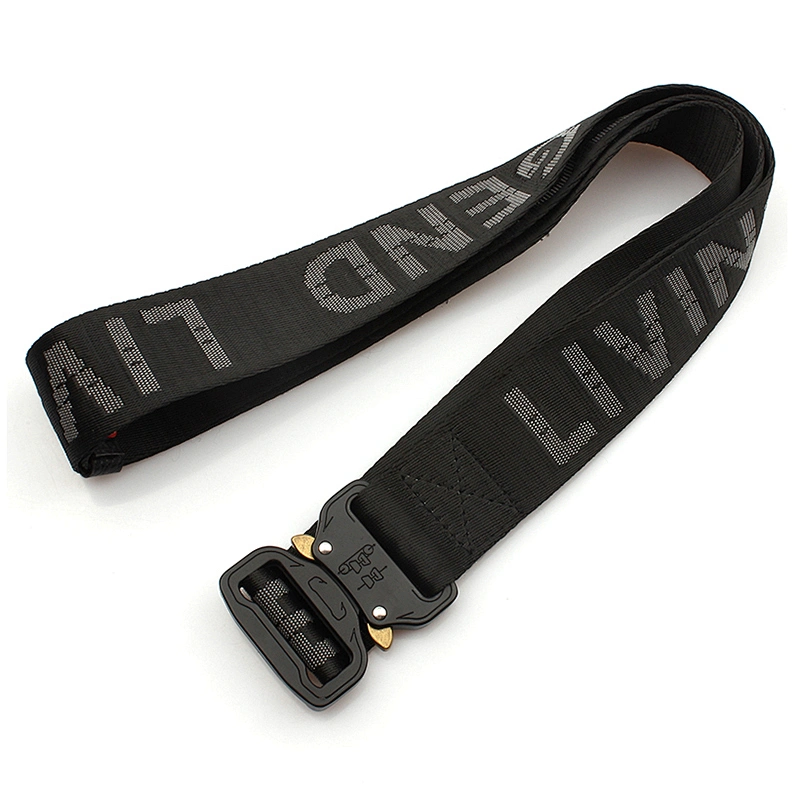 Fashion nylon custom logo fabric woven men belt