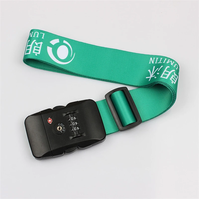 Wholesale promotional durable custom made polyester weight luggage belt with TSA lock