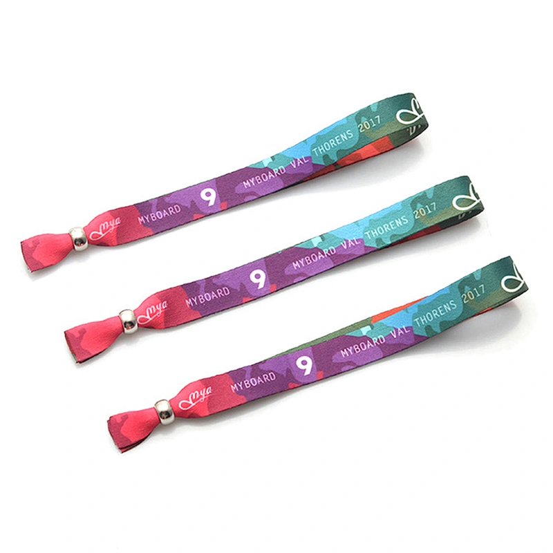 Typical thread colorful event wristbands for festival days