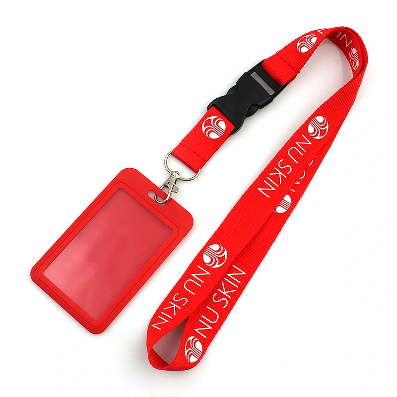 Custom wholesale plastic id card holders with lanyard