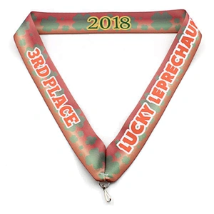 Factory high quality custom polyester medal lanyard