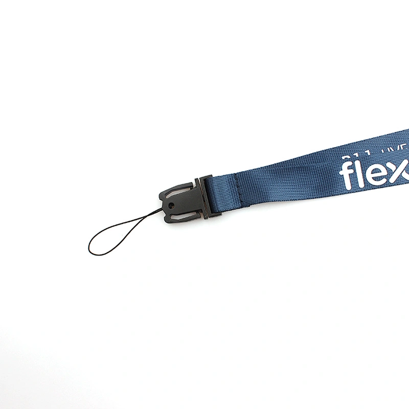 Custom logo nylon keychain holder lanyard navy
