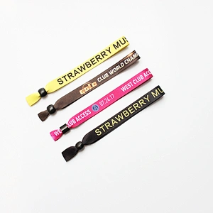Custom logo print adjustable event polyester wristband