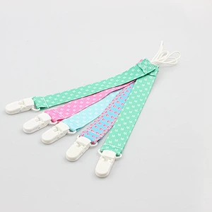 Customized polyester Funny Dummy Nipple Pacifier Holder Clip For Baby