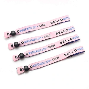 Promotional one time use cheap soft cloth event wristbands for music club