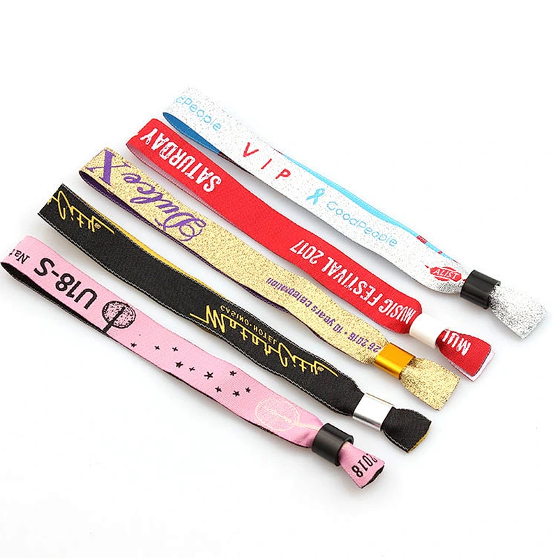Custom business conference printed wristband with plastic lock