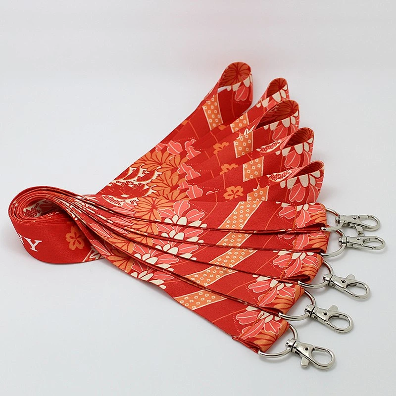 Eco-friendly custom sublimation polyester country flag lanyards Canada