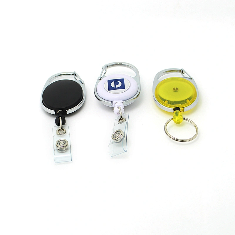 Customized carabiner retractable ABS badge tag clip holder