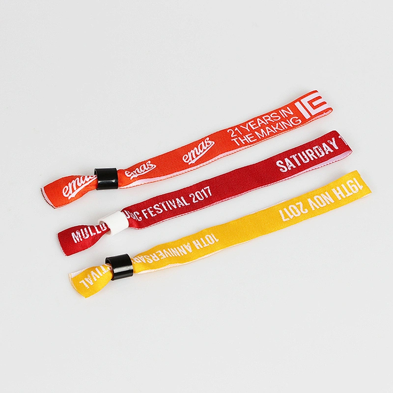 Top-seller concert fabric festival logo custom made color wristbands
