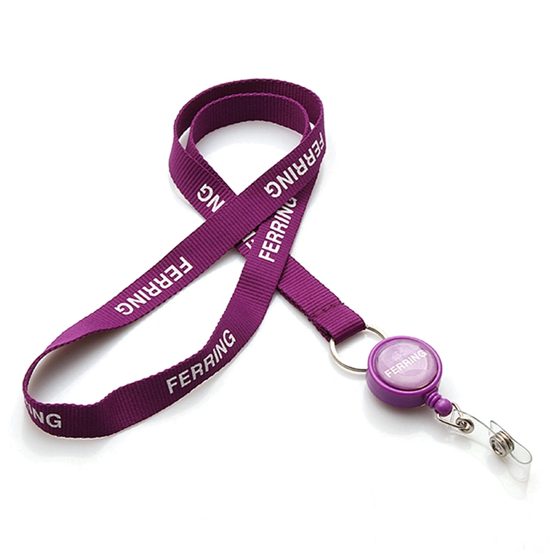 Custom silk screen printing lanyard with badge reel