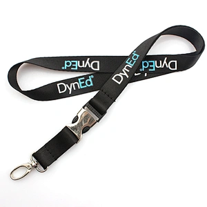 Hot sale polyester printed retractable plastic buckle lanyard with metal hook