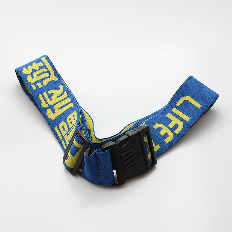 Custom packing tag loop strap woven luggage belt with breakaway hook