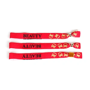 China polyester customized festival woven wristbands with one time slider buckle