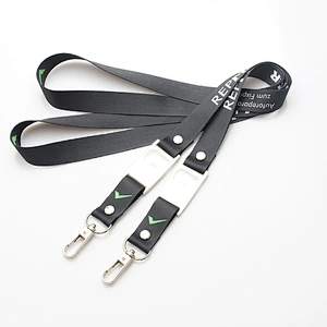 Factory wholesale high quality custom polyester water bottle opener lanyard