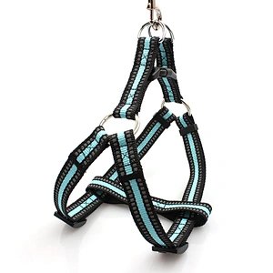 Popular personalized adjustable custom print blue dog harness
