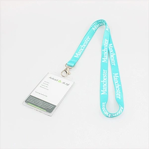 Wholesale polyester Material ID Card Holder Necklace Lanyard With plastic buckle