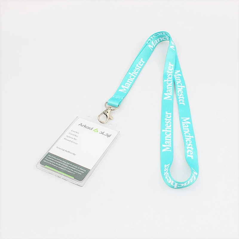 Wholesale polyester Material ID Card Holder Necklace Lanyard With plastic buckle