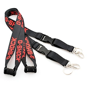 Manufacturer cheap custom printing polyester lanyard with breakaway buckle