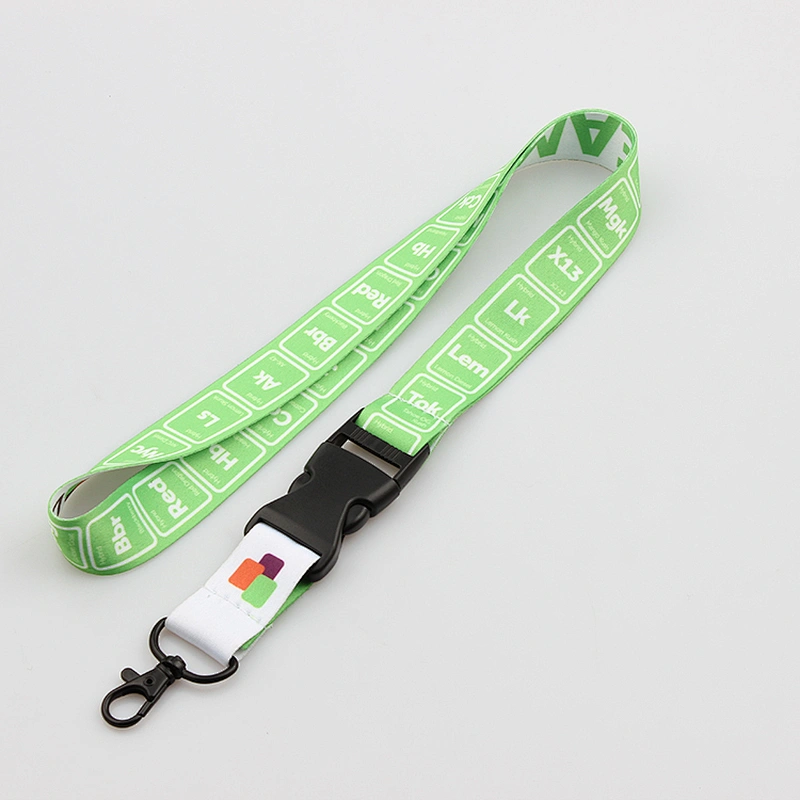 Top grade dye sublimation heat transfer printing disconnect lanyard with metal hook