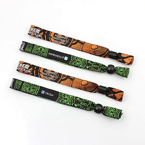 Fabric printing wrist band china wholesale wristband with plastic lock