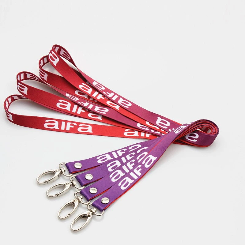 Single cheap custom breakaway buckle 20*90mm sublimation polyester thick lanyard