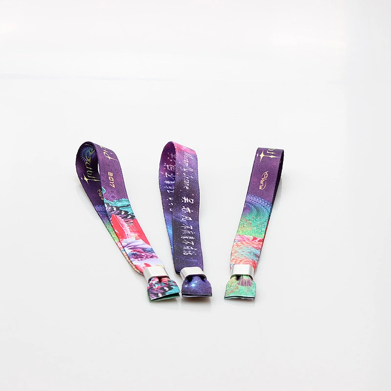 Factory direct free sample custom music festival ticket wristband with plastic slider