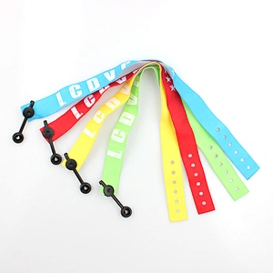 Factory colorful custom anniversary fabric woven wristbands for events