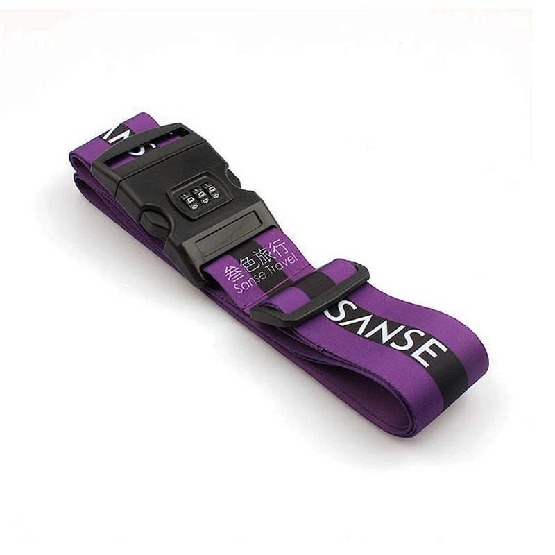 High quality luggage belt custom adjustable strap with plastic buckle for suitcase