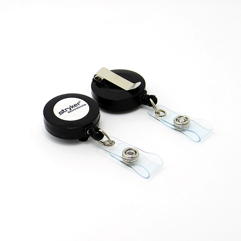 Customized design free ID card/key reel with belt clip