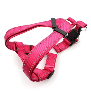Adjustable Heavy Duty Pink Dog Harness for Training Walking Running