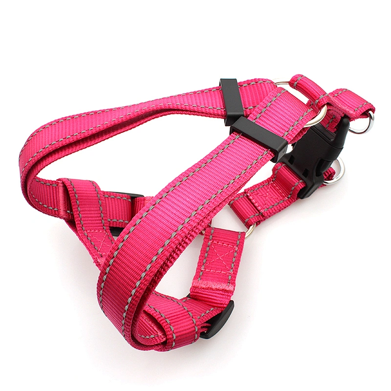 Adjustable Heavy Duty Pink Dog Harness for Training Walking Running