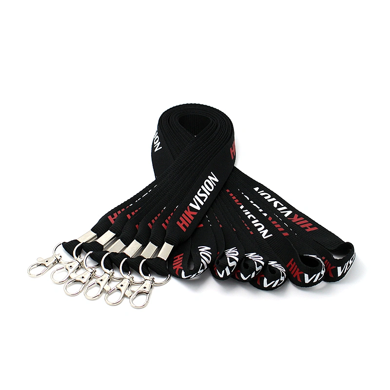 Custom cheap polyester silk screen printing lanyard keychains