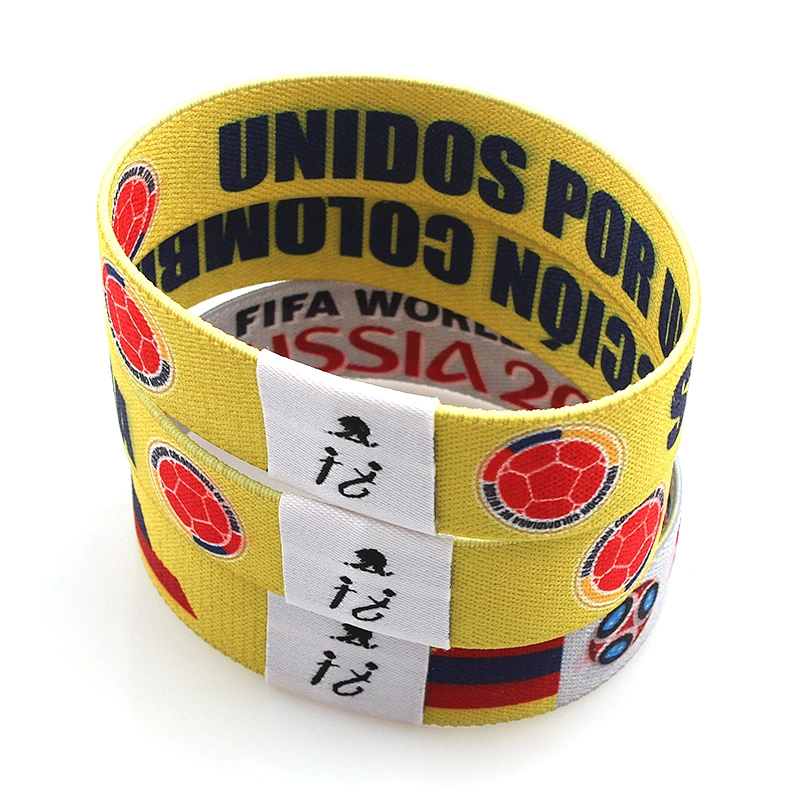 Custom fashion colorful printed elastic fabric wristband
