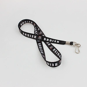 Sublimation logo custom lanyard with metal hook for company