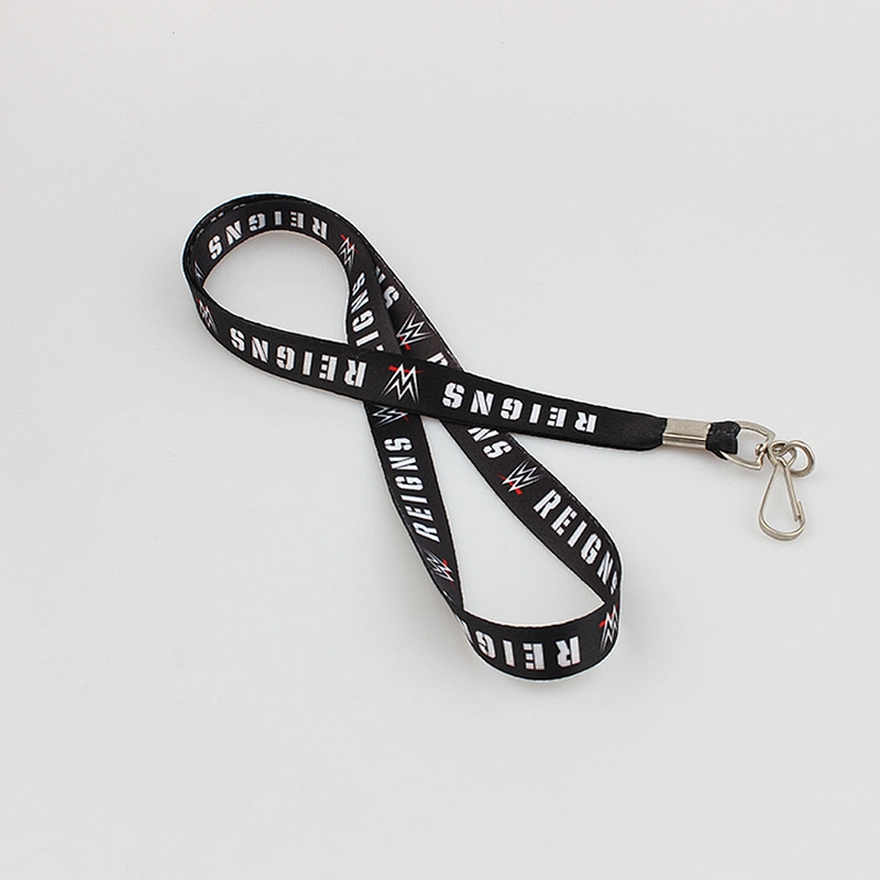 Sublimation logo custom lanyard with metal hook for company