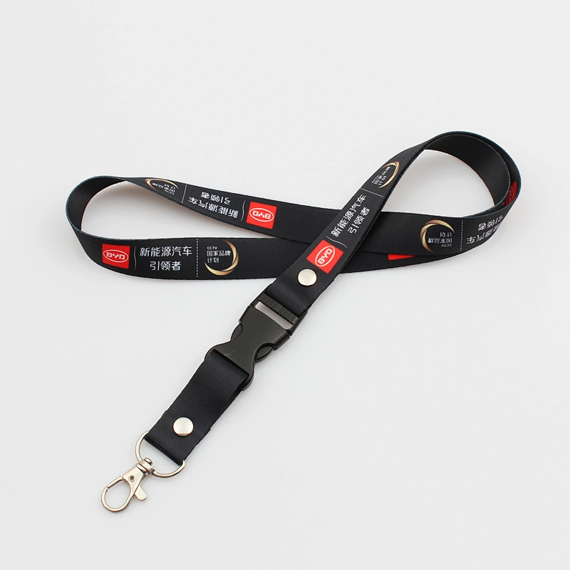 Cheap custom sublimation polyester feb lanyards with breakaway buckles