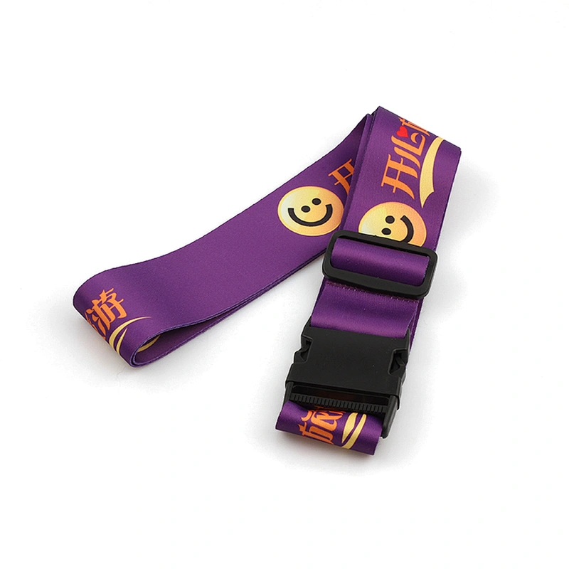Wholesale custom sublimation polyester elastic luggage belt with buckle