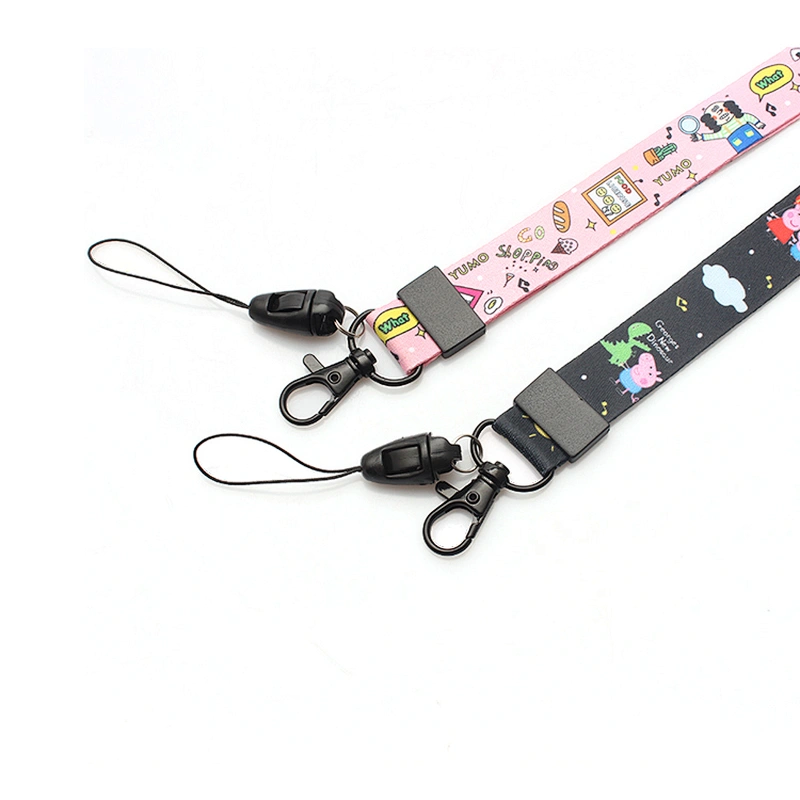 Custom sublimation soft lanyard with metal hook or plastic buckle