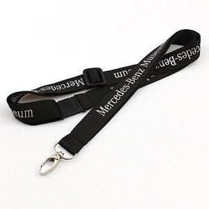 Factory direct sale high quality silver and gold logo adjustable lanyard