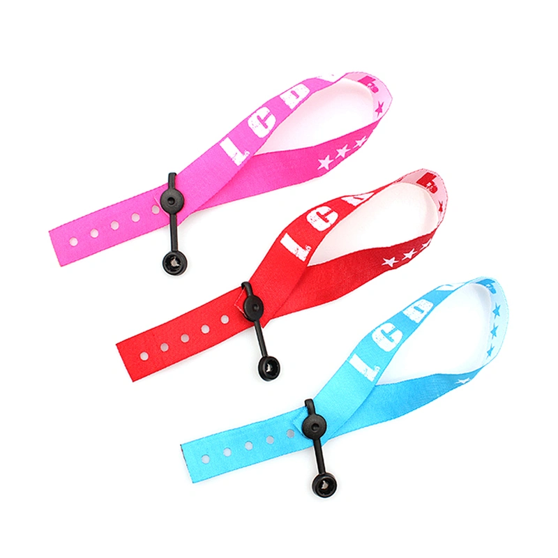 Custom personalized fabric woven wristbands no minimum order