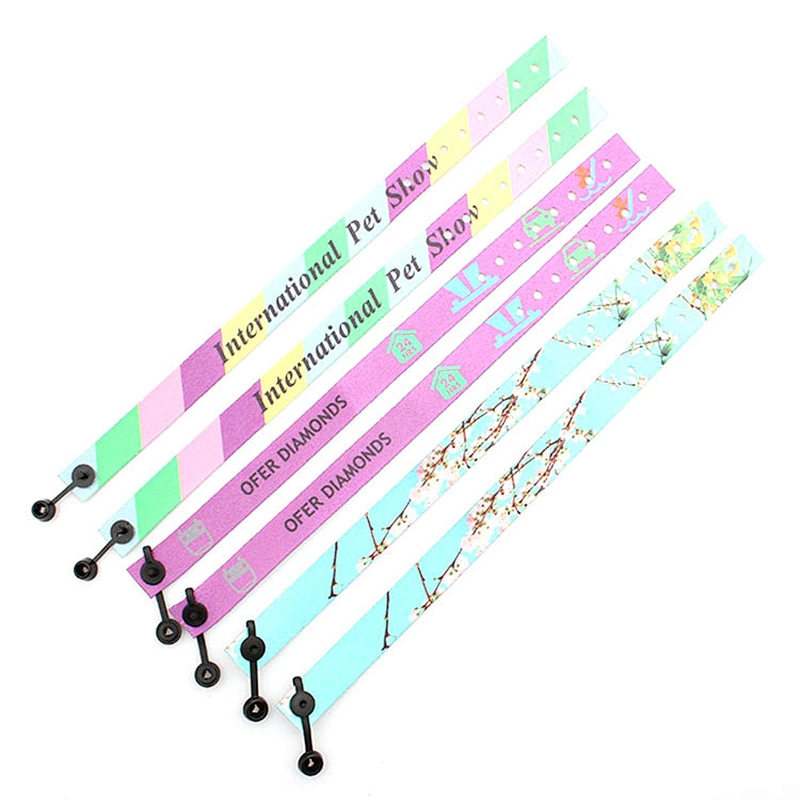 2019 No minimum cheap RPET custom logo polyester cloth printed wristband