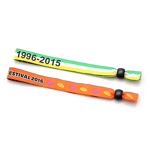 Manufacturer direct sales woven wristband custom slide lock for party