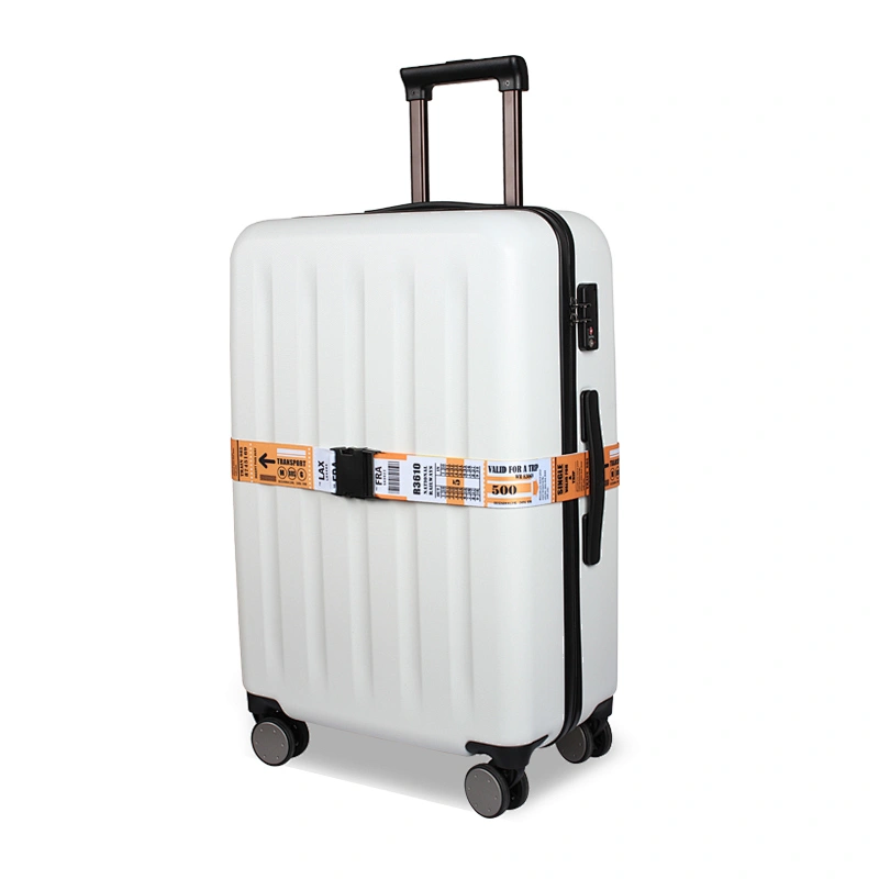 Factory direct sale polyester luggage custom belt with plastic breakaway lock